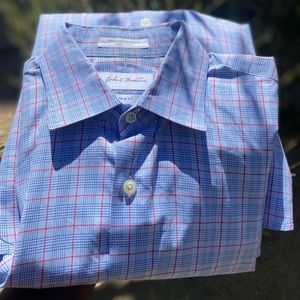 NW John W Nordstrom Trim Fit 120’s 2-Ply Dress Shirt Sz M